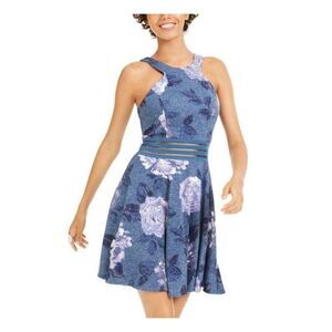 City Studio Printed Sleeveless Halter Dress
